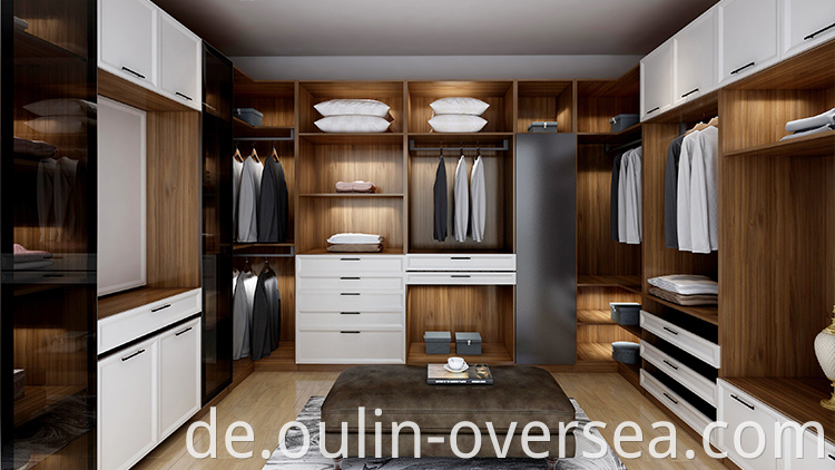 high gloss double color wood closet for bedroom